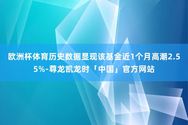欧洲杯体育历史数据显现该基金近1个月高潮2.55%-尊龙凯龙时「中国」官方网站