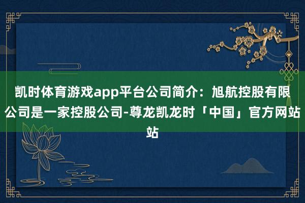 凯时体育游戏app平台公司简介：旭航控股有限公司是一家控股公司-尊龙凯龙时「中国」官方网站