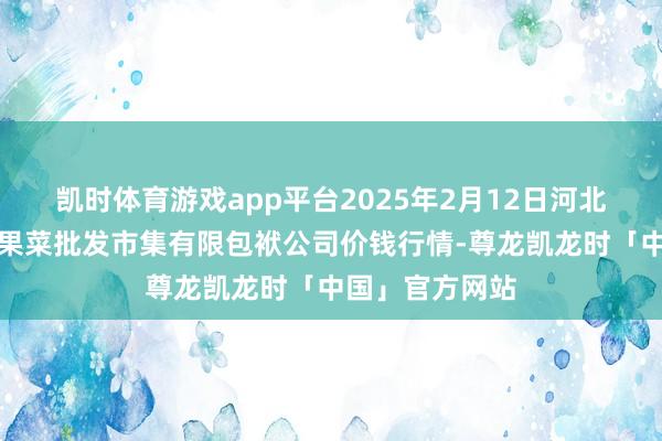 凯时体育游戏app平台2025年2月12日河北省怀来县京西果菜批发市集有限包袱公司价钱行情-尊龙凯龙时「中国」官方网站