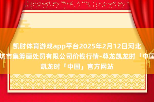 凯时体育游戏app平台2025年2月12日河北唐山市荷花坑市集筹画处罚有限公司价钱行情-尊龙凯龙时「中国」官方网站