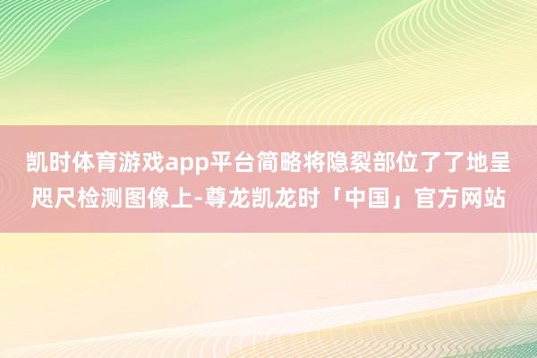 凯时体育游戏app平台简略将隐裂部位了了地呈咫尺检测图像上-尊龙凯龙时「中国」官方网站