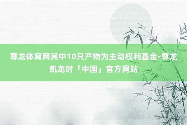 尊龙体育网其中10只产物为主动权利基金-尊龙凯龙时「中国」官方网站