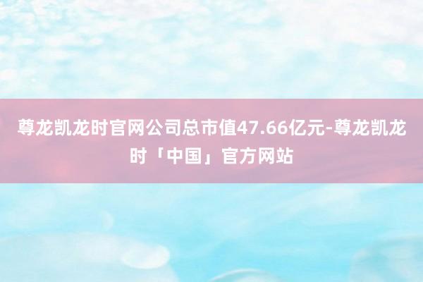 尊龙凯龙时官网公司总市值47.66亿元-尊龙凯龙时「中国」官方网站