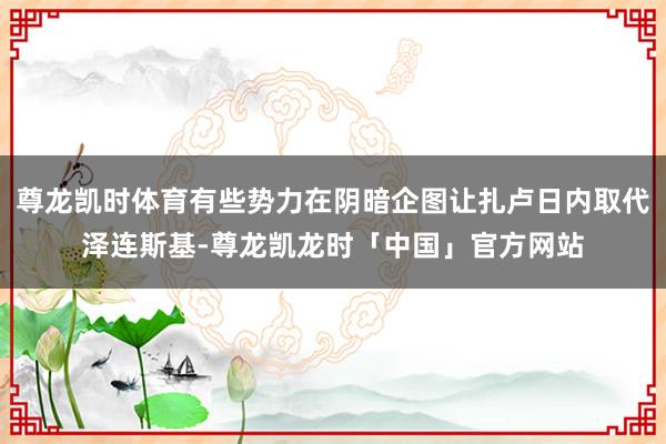 尊龙凯时体育有些势力在阴暗企图让扎卢日内取代泽连斯基-尊龙凯龙时「中国」官方网站