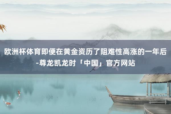 欧洲杯体育即便在黄金资历了阻难性高涨的一年后-尊龙凯龙时「中国」官方网站