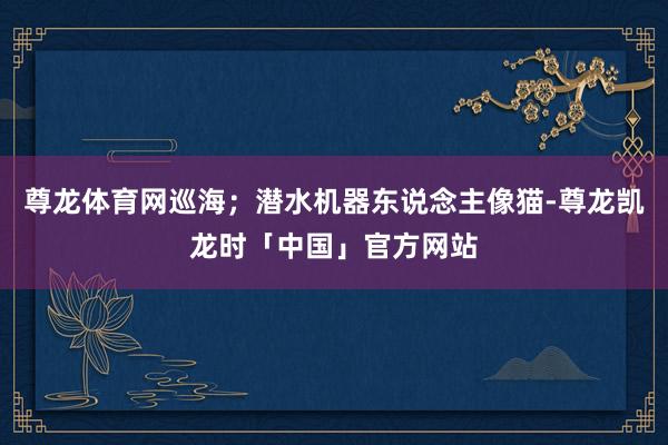 尊龙体育网巡海；潜水机器东说念主像猫-尊龙凯龙时「中国」官方网站